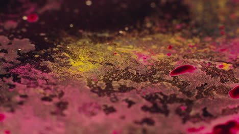 Colourful, organic, liquids macro shots buzzing and flowing