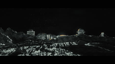moon surface with a lunar base