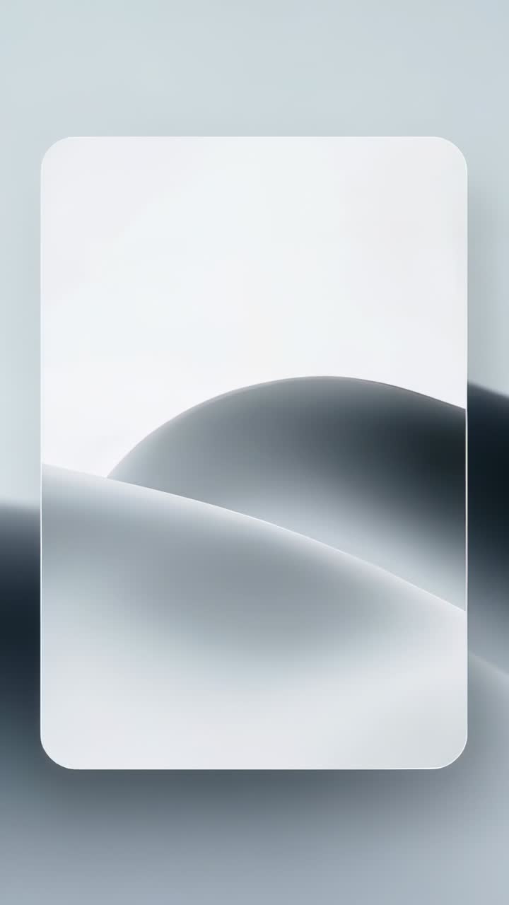 Vertical video: Looping motion starting frosted card drifting hill on wallpaper, right blur rising
