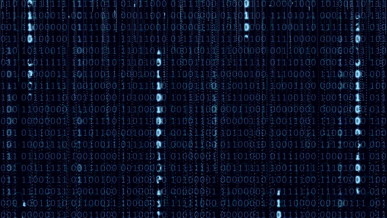 Blue Data Digital Binary Background.
