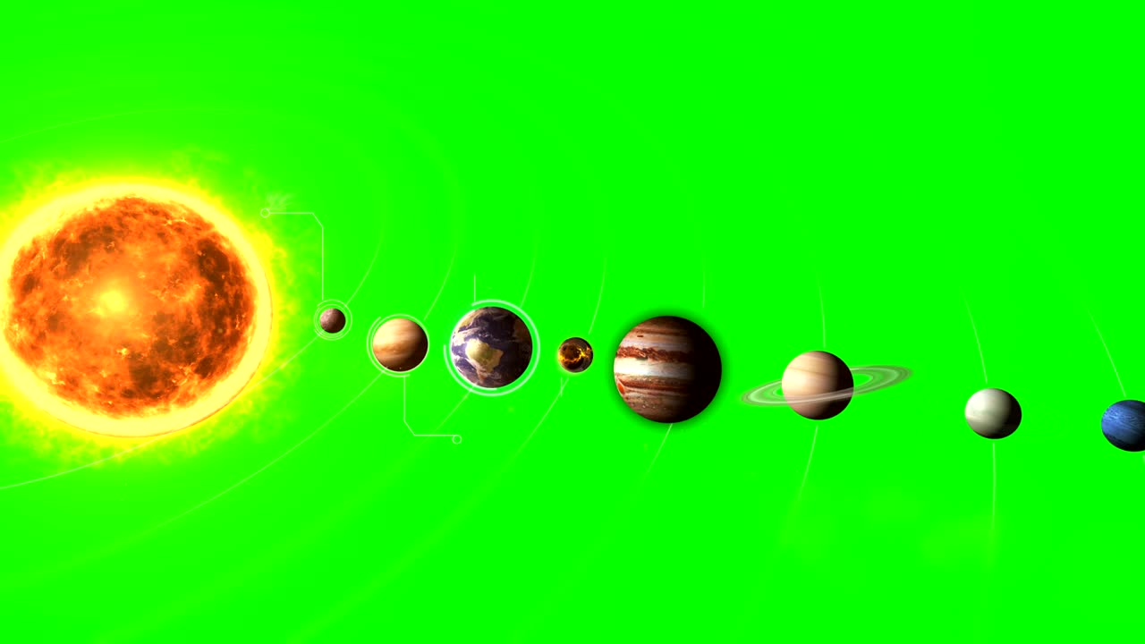 sistema solar con sol y planetas