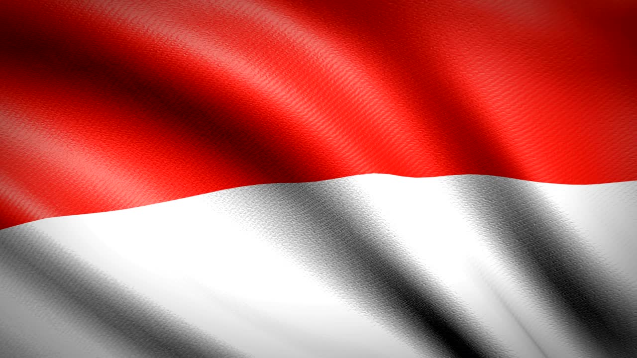 Indonesia Flag. Seamless Looping Animation. 4K High Definition Video