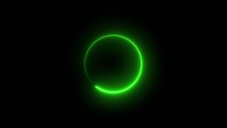 green glowing circle of neon frame spinning - looped