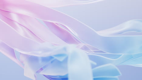 transparent flowing fabric ribbons background, 3d rendering.