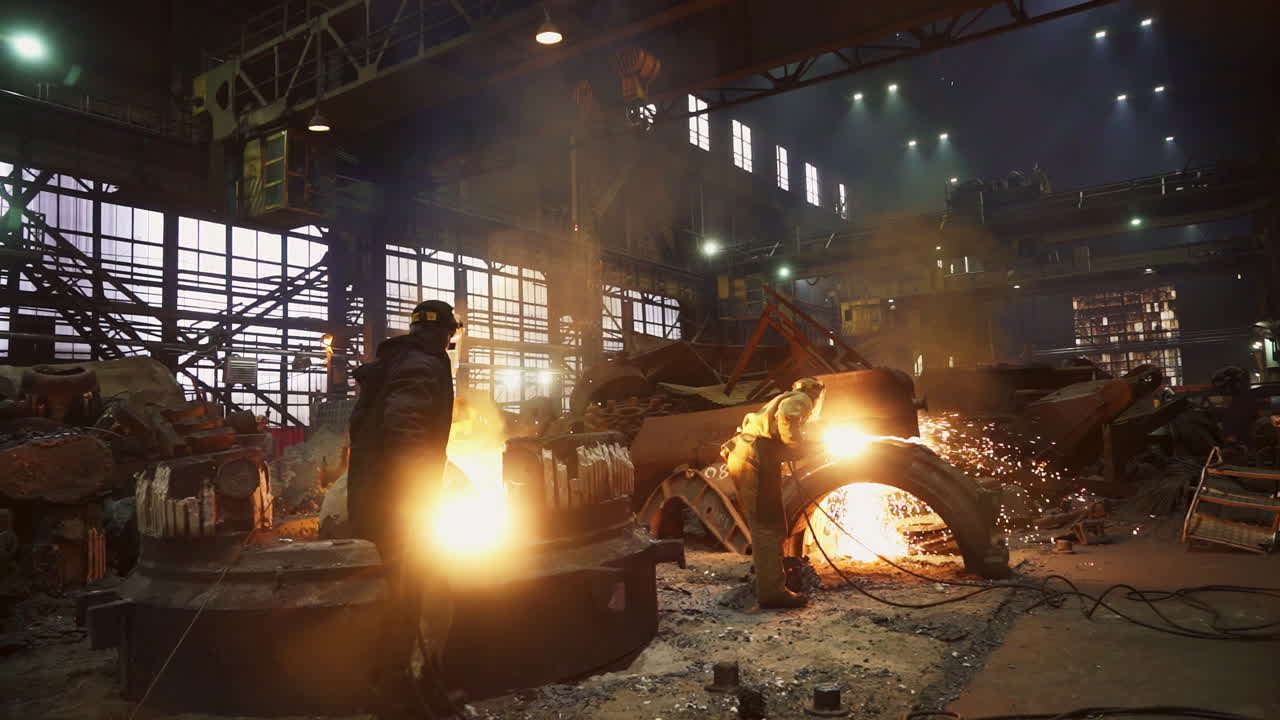 Metal Workers in Factory
