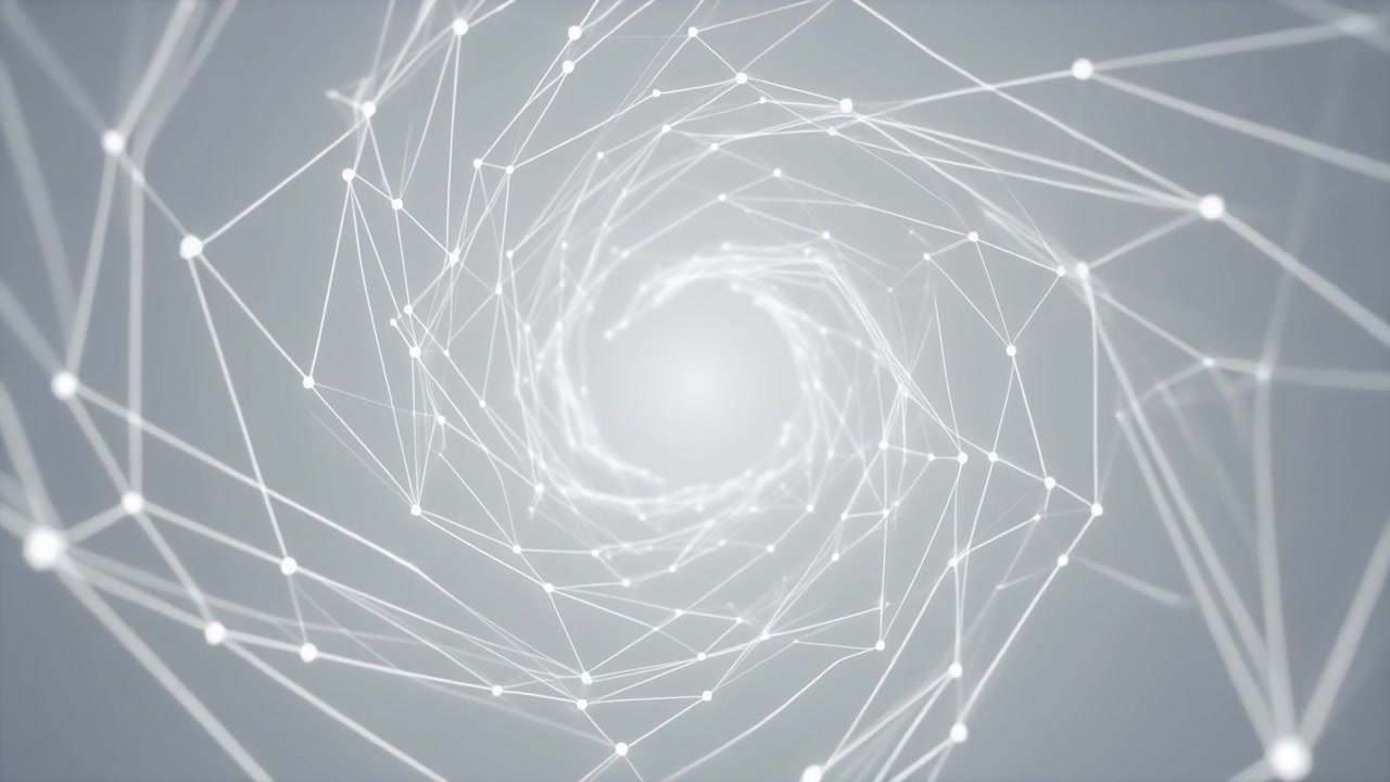 Abstract Digital Tunnel with Rotating Geometric Network