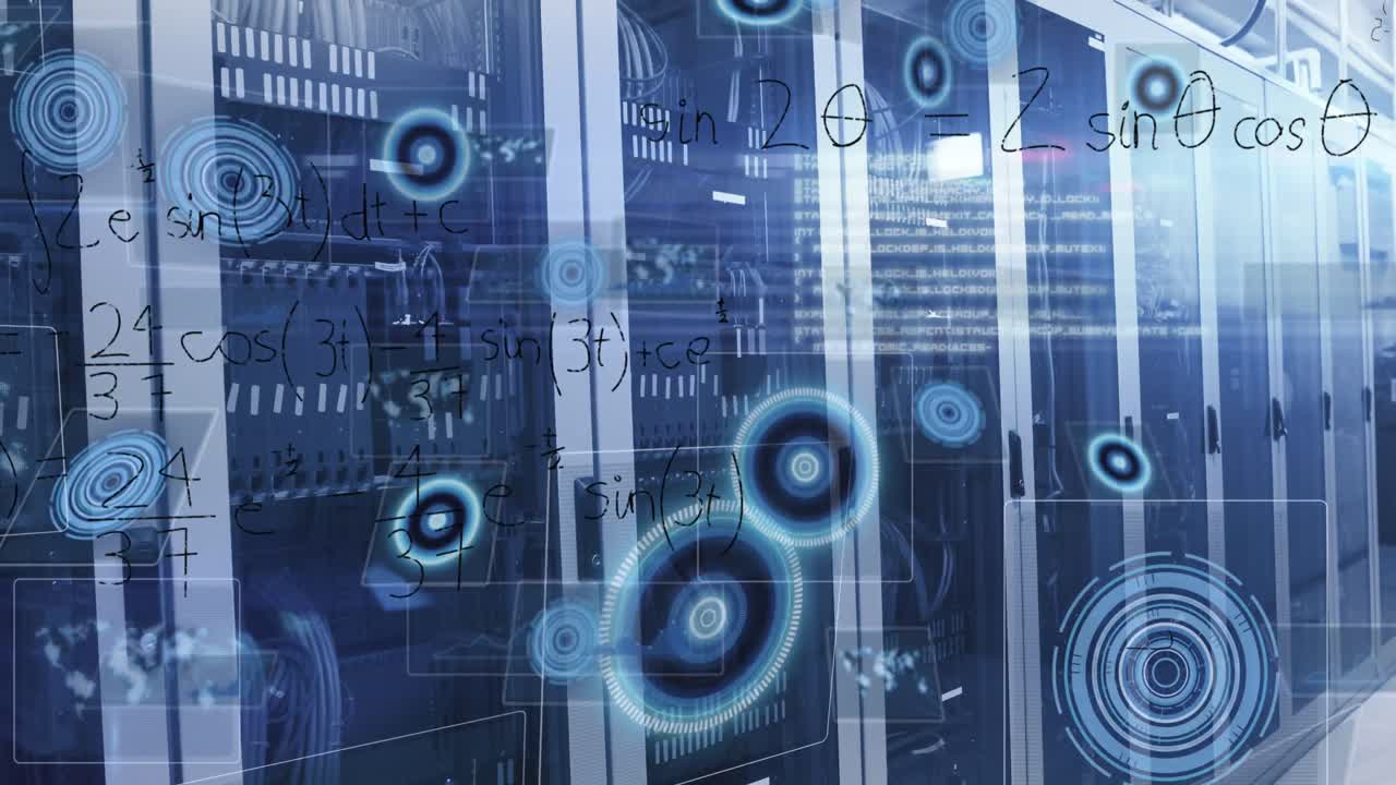 Animation of data processing over server room