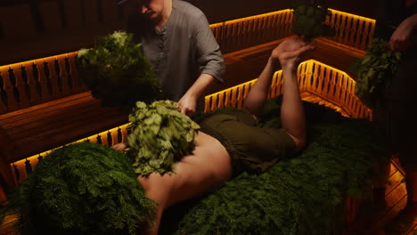 traditional russian sauna session