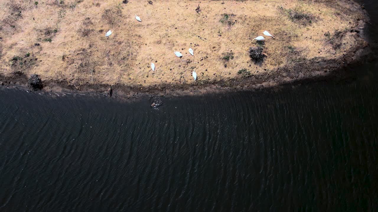 inclinándose hacia arriba desde el río de la boca