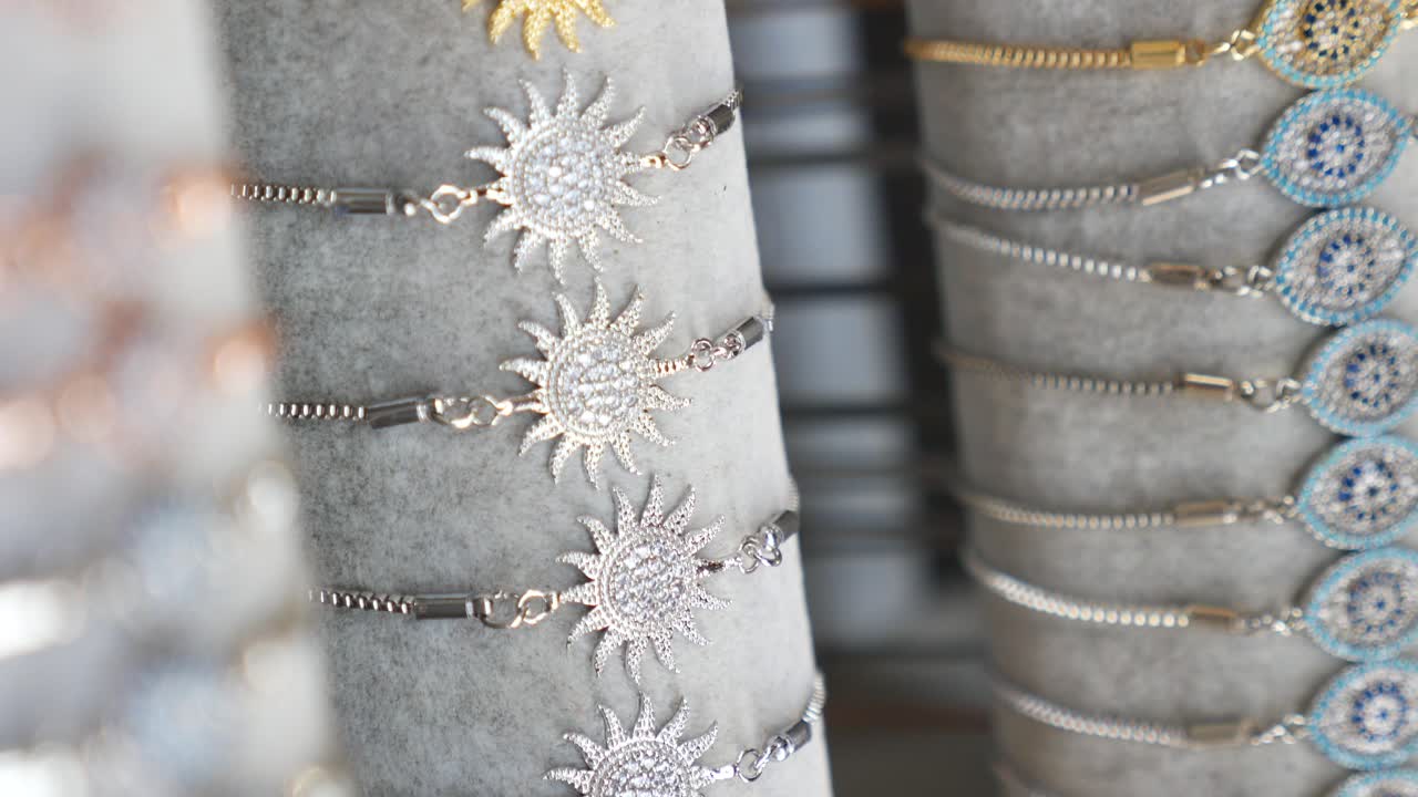 Assorted Bracelets with Sun and Evil Eye Designs