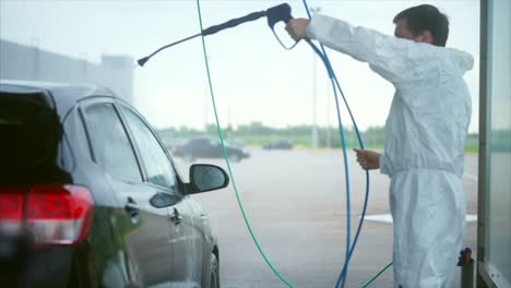 lavado de coches en curso