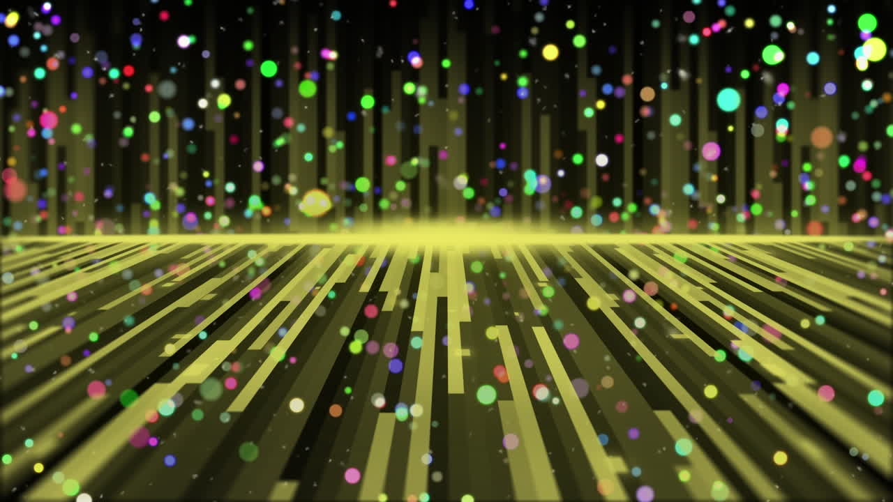 animación de líneas que se mueven sobre puntos de colores