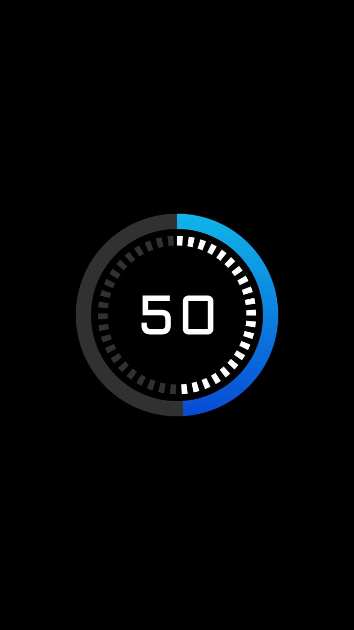Animated Loading Circle with Percentage Counter on Black Background