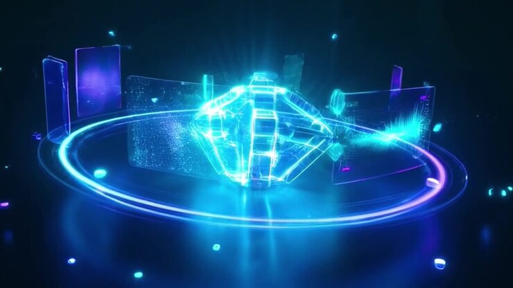 Rotating Holographic Geometric Data Structure with Digital Interface Screens