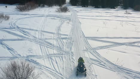 snowmobiles in the snowy mountains