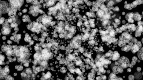 molecule simulation with particles appearing and fading slowly as the simulation rotates