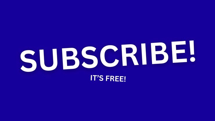 Simple youtube subscribe CTA call to action text kinetic animation blue background