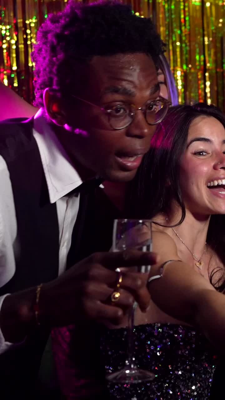 People celebrating at a party with champagne