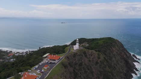 drone captures scenic lighthouse and coastline view