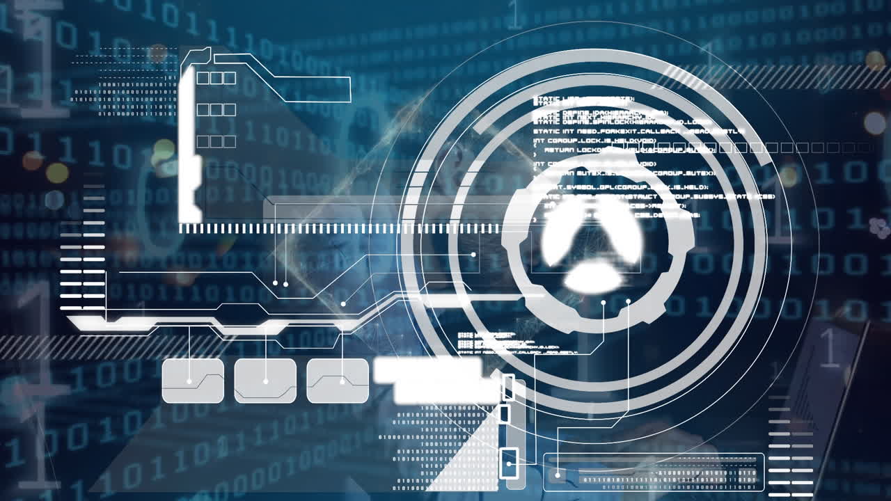 animación de la interfaz digital sobre el procesamiento de datos