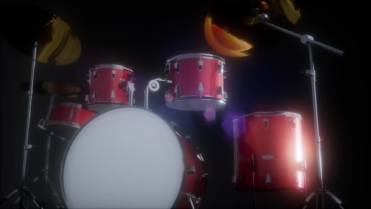 conjunto de tambores con dof y lente flair