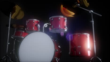 drum set with dof and lense flair