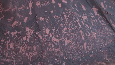 medium shot of american indian petroglyphs at newspaper rock utah 1