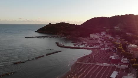 scauri bay drone flight  over the beach at the sunset full hd 50 fps