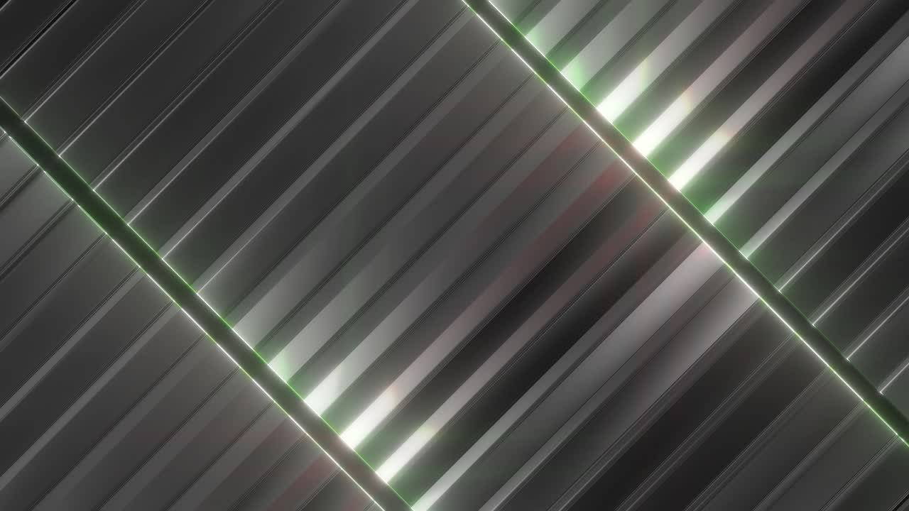 Abstract Dark Geometric Pattern with Diagonal Lines and Green Illumination