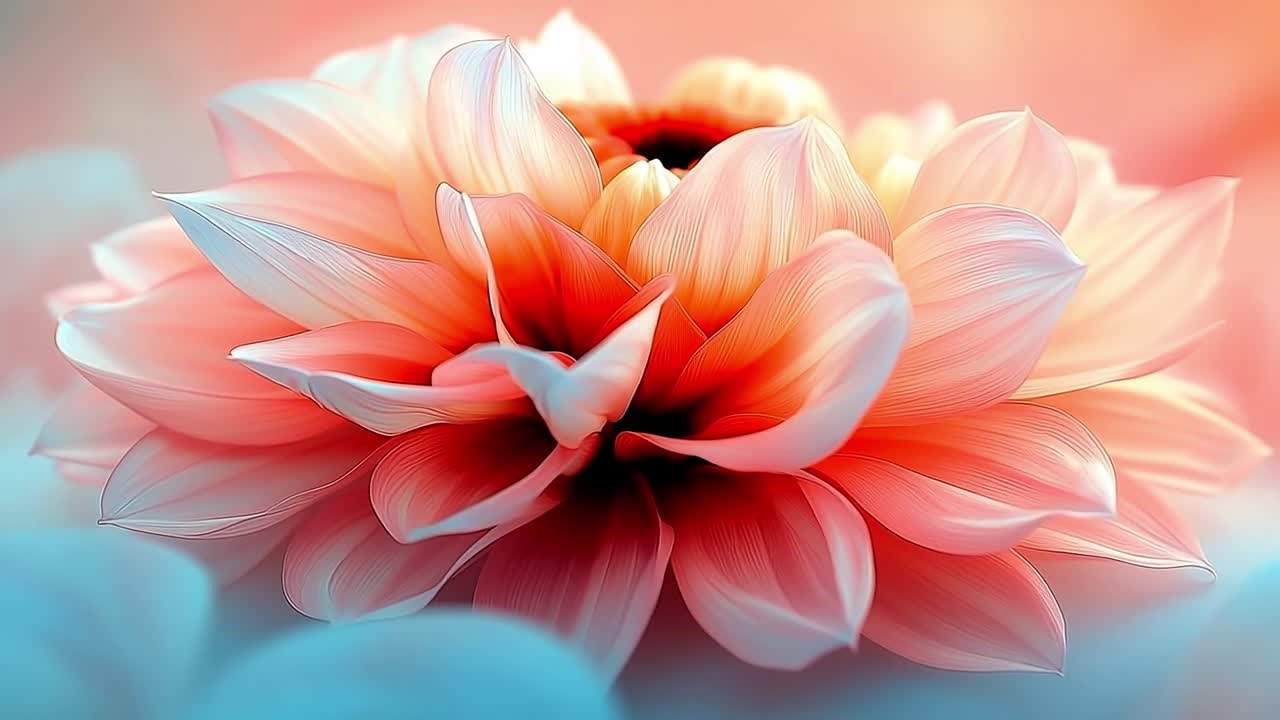Beautiful flower in soft pastel colors. A close-up of a stunning flower showcasing soft pink and white petals.