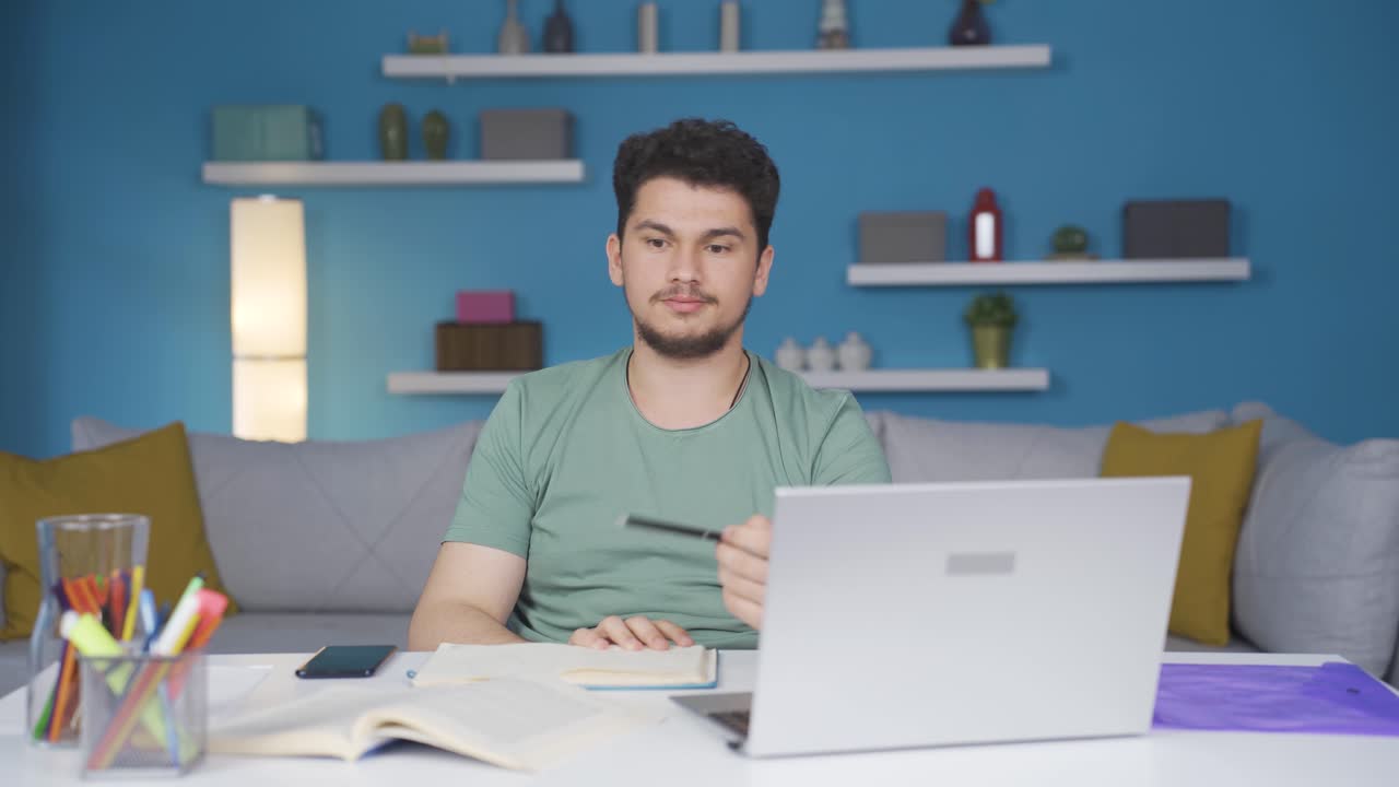 Phone Addicted male student.