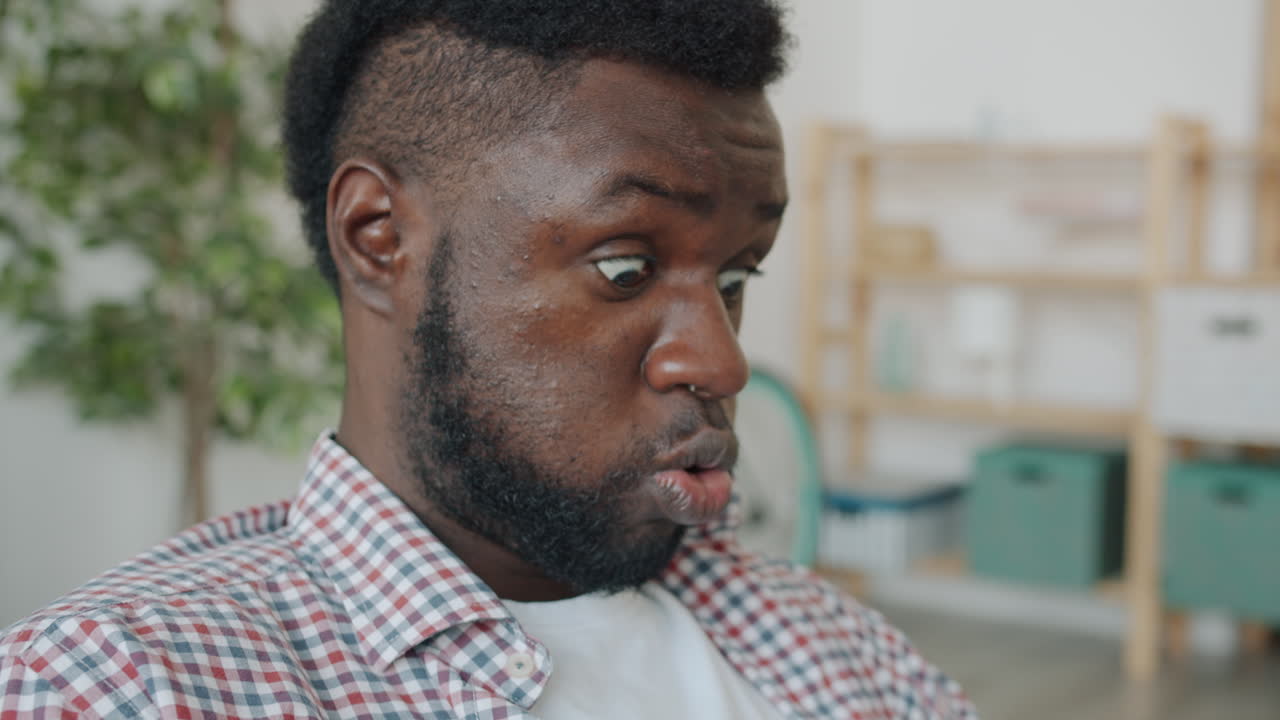 Man surprised and talking