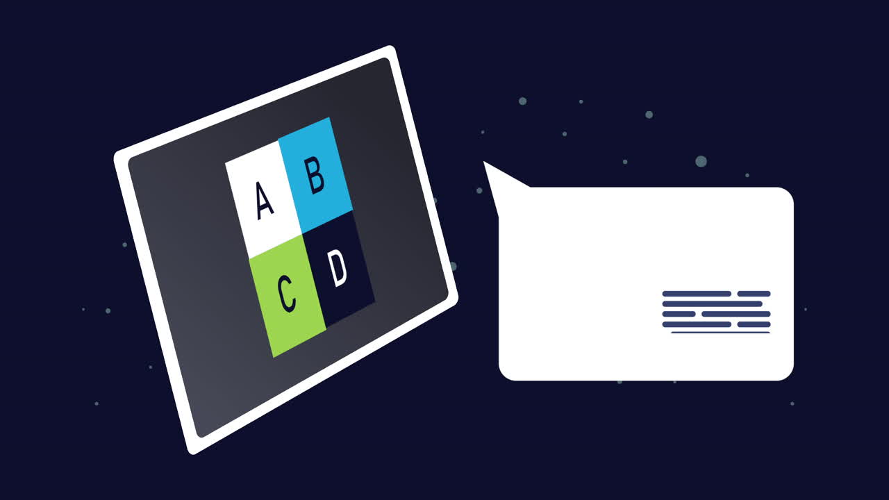 cuestionario de opción múltiple en una tableta