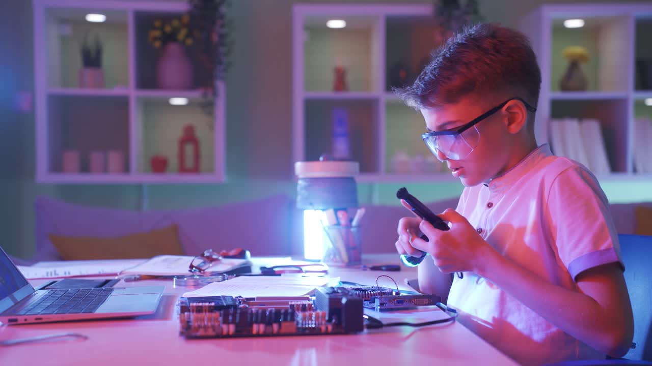 Hi-tech and little boy.