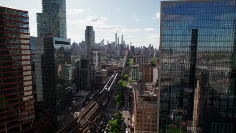 Pristine-drone-shot-of-Long-Island-City,-Queens,-New-York-City