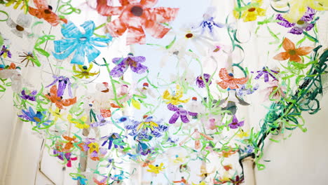 colorful recycled flower decorations
