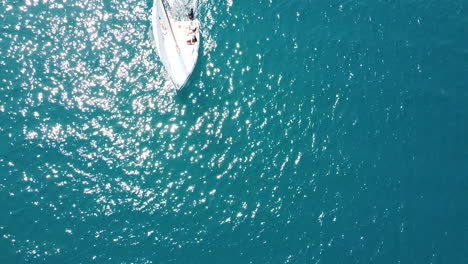 passing under boat aerial view sailing near la baracchina tip at the end of lungarno alberto sordi