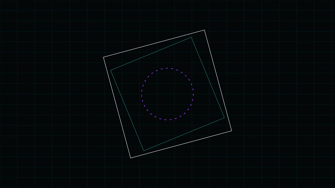 Abstract Motion Graphics Featuring Geometric Shapes and Waveforms