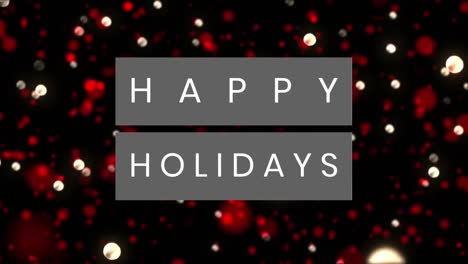 animation of wishing you happy holidays text over light spots