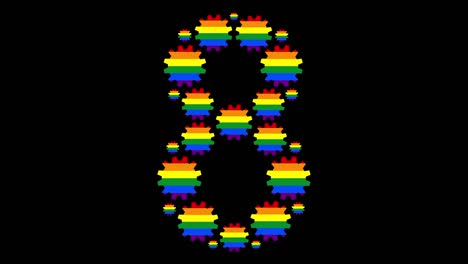 el número ocho del arco iris