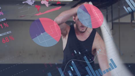 Animation-of-graphs-and-data-over-caucasian-man-exercising-at-gym