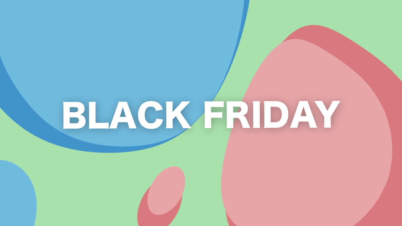 A vibrant display promoting Black Friday sales through dynamic graphic visuals