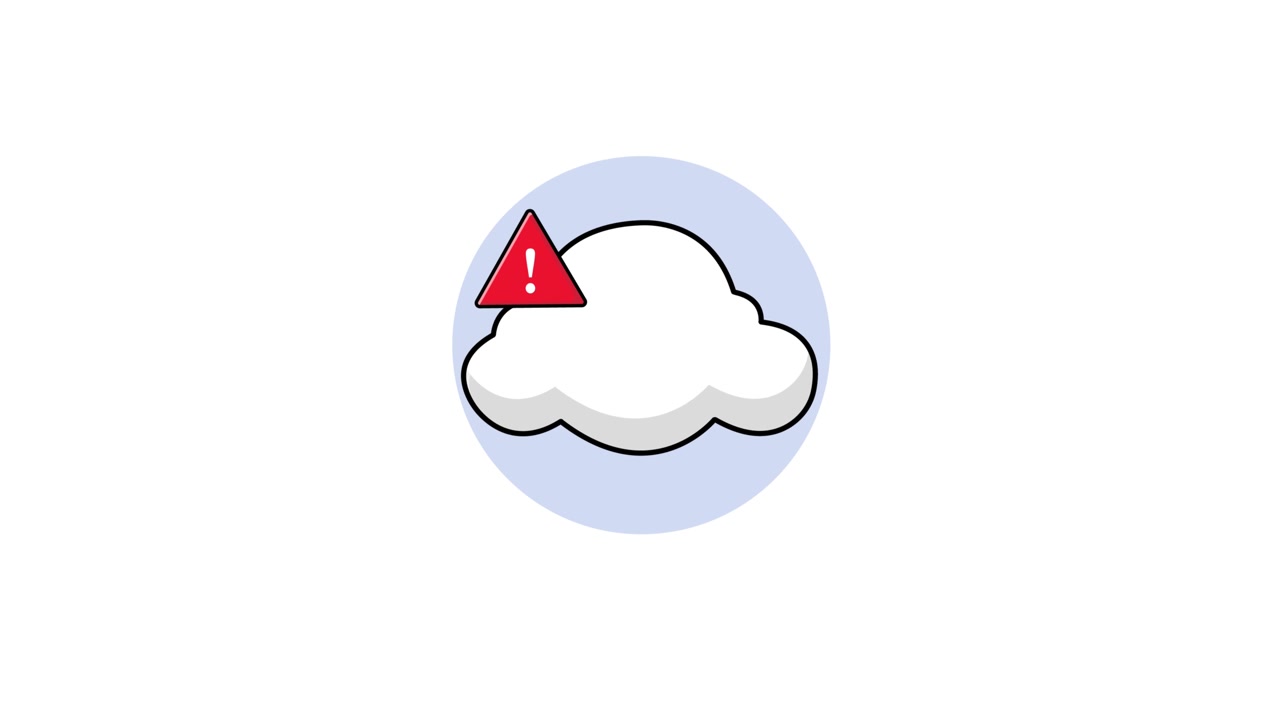 Animated Cloud Warning Icon with Exclamation Mark