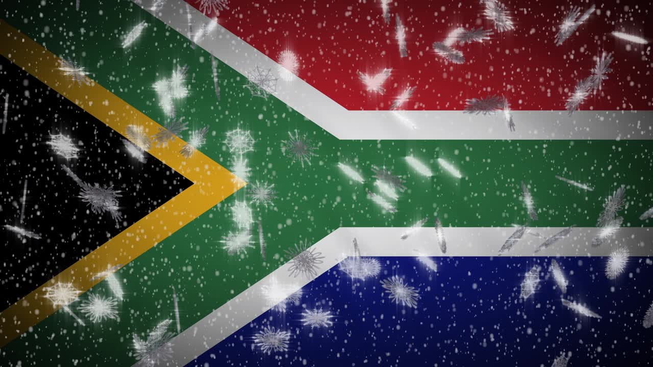 남아프리카 공화국의 발이 눈을 고, 새해와 크리스마스 배경, 루프