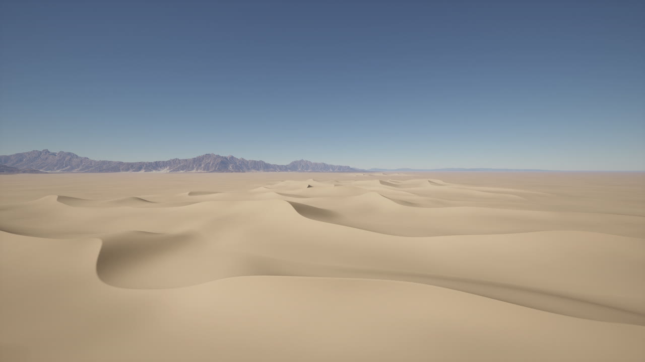 모래 언덕과 산이 있는 사막 풍경