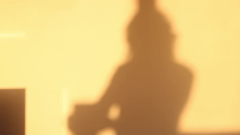 silhouette of a woman with long curly hair and wearing a jacket walking and placing an object in a suspicious manner.