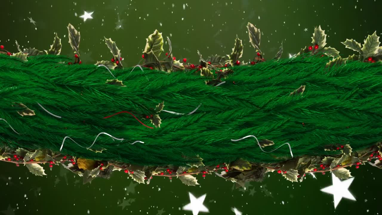 눈이 내리고 크리스마스 장식