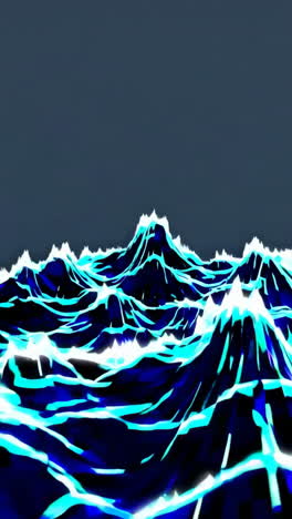 neon blue abstract mountains