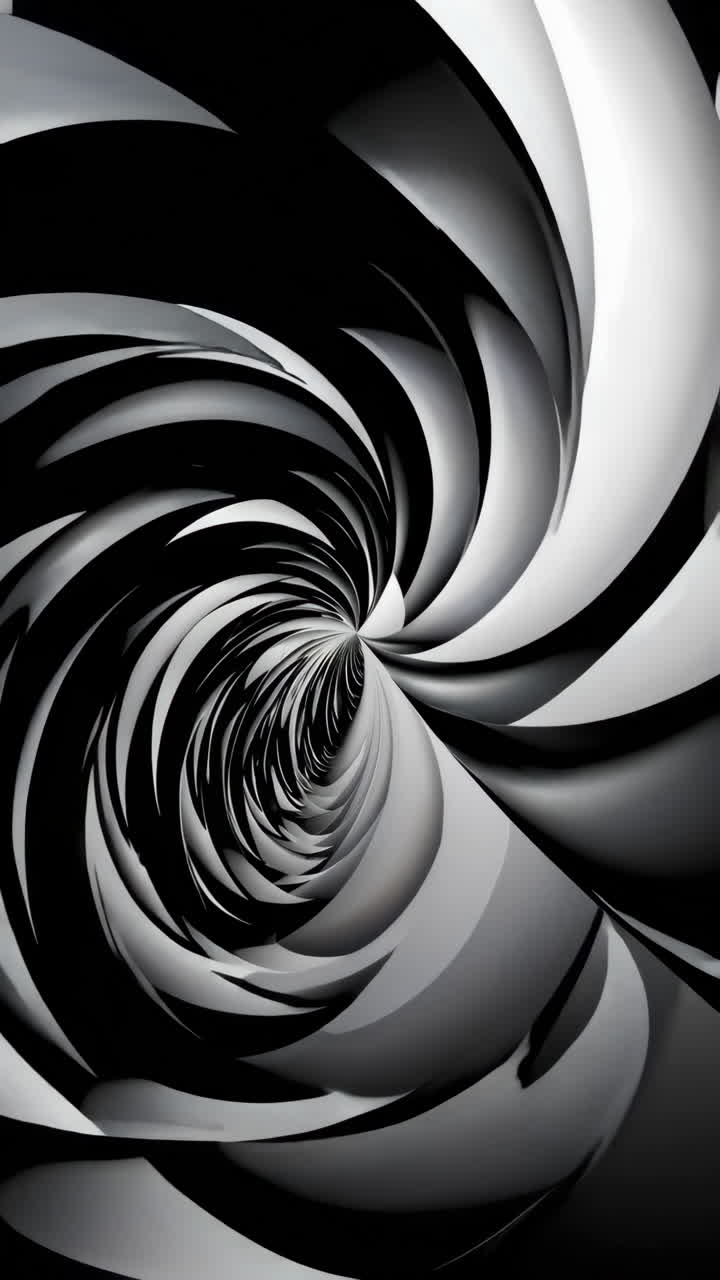 Disegno a spirale in bianco e nero astratto