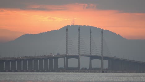 sunrise vehicle move at penang bridge.